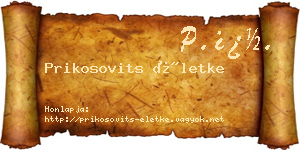 Prikosovits Életke névjegykártya